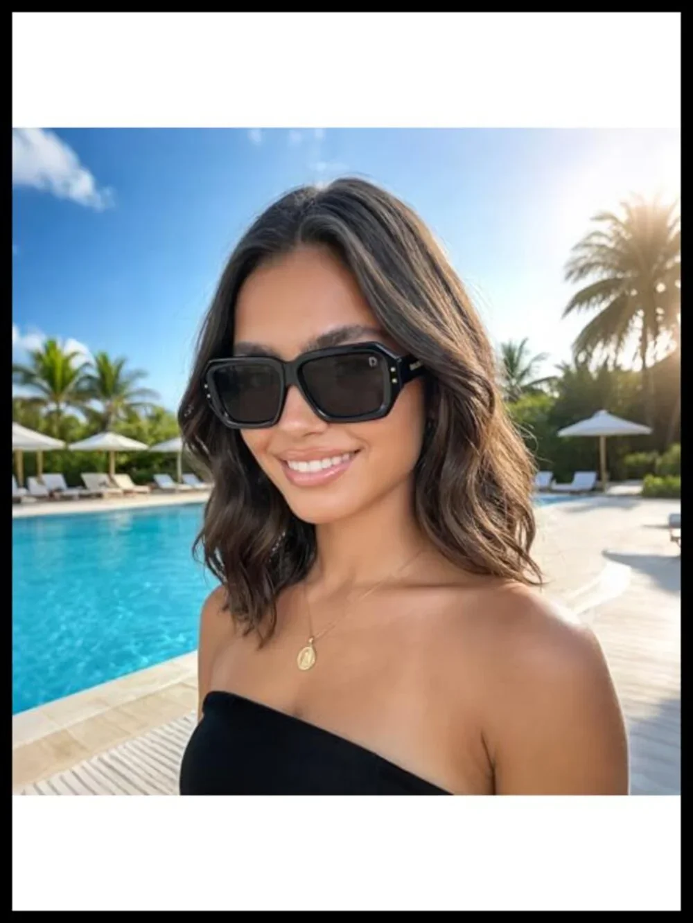Oversized Polarized Sunglasses Retro Square TAC UV400 Protection